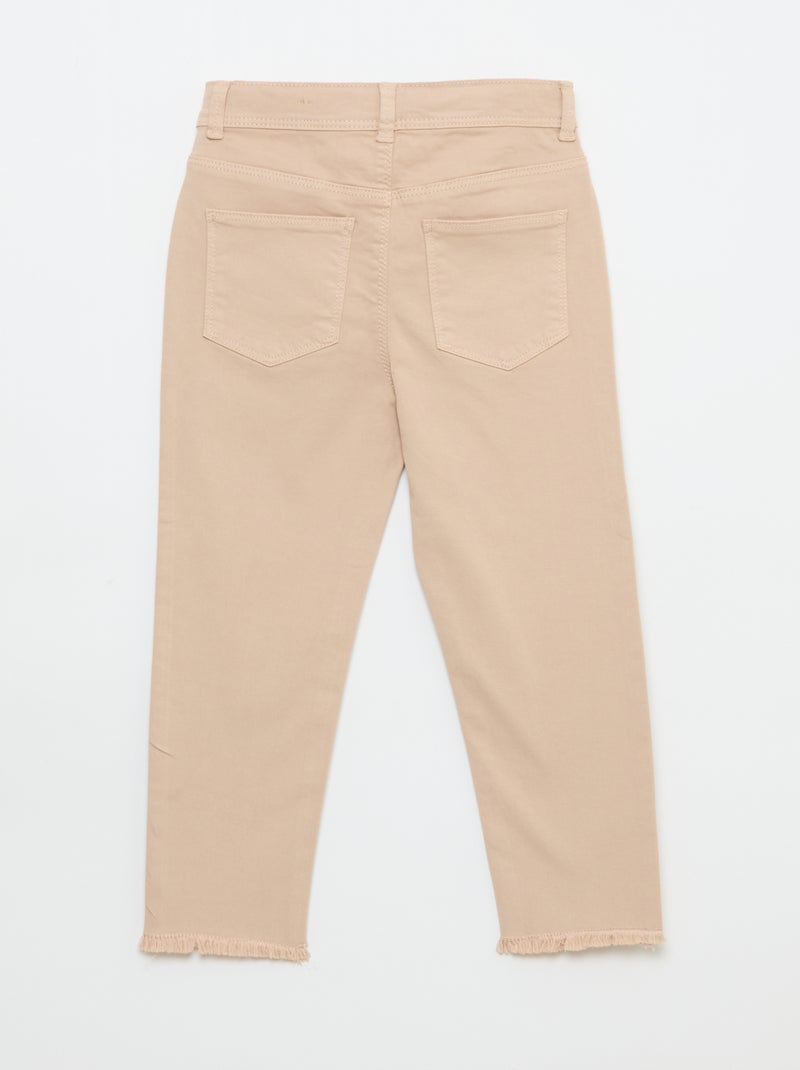 Pantalón con bajo deshilachado Beige - Kiabi