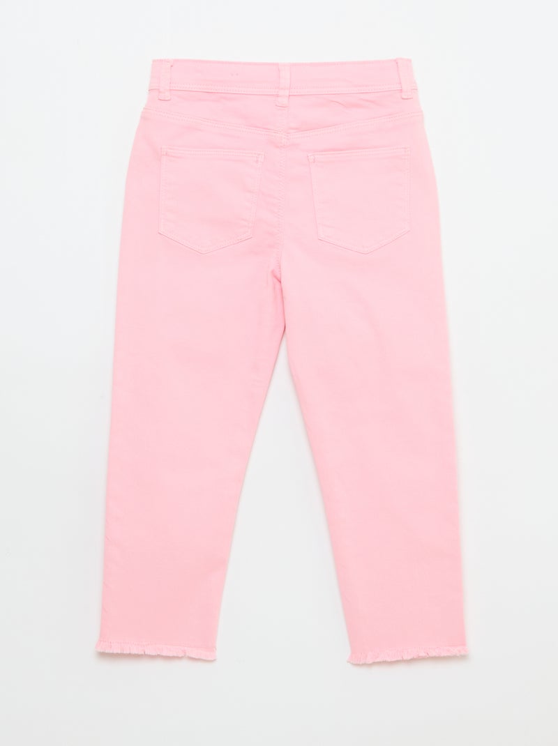 Pantalón con bajo deshilachado Rosa - Kiabi