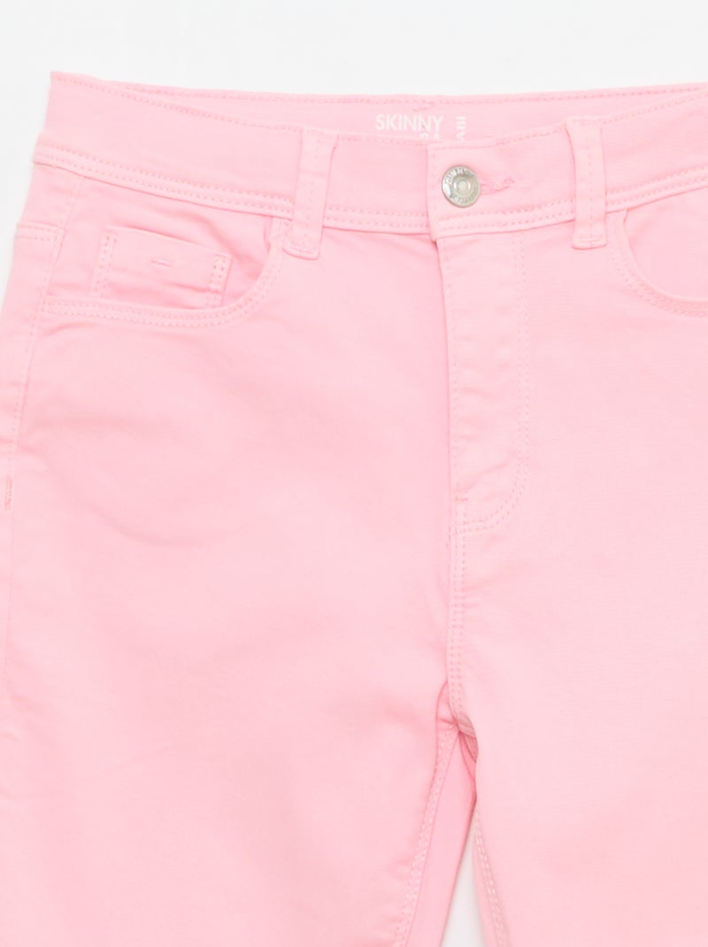 Pantalón con bajo deshilachado Rosa - Kiabi