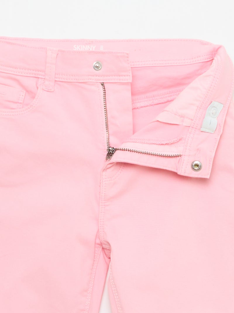 Pantalón con bajo deshilachado Rosa - Kiabi