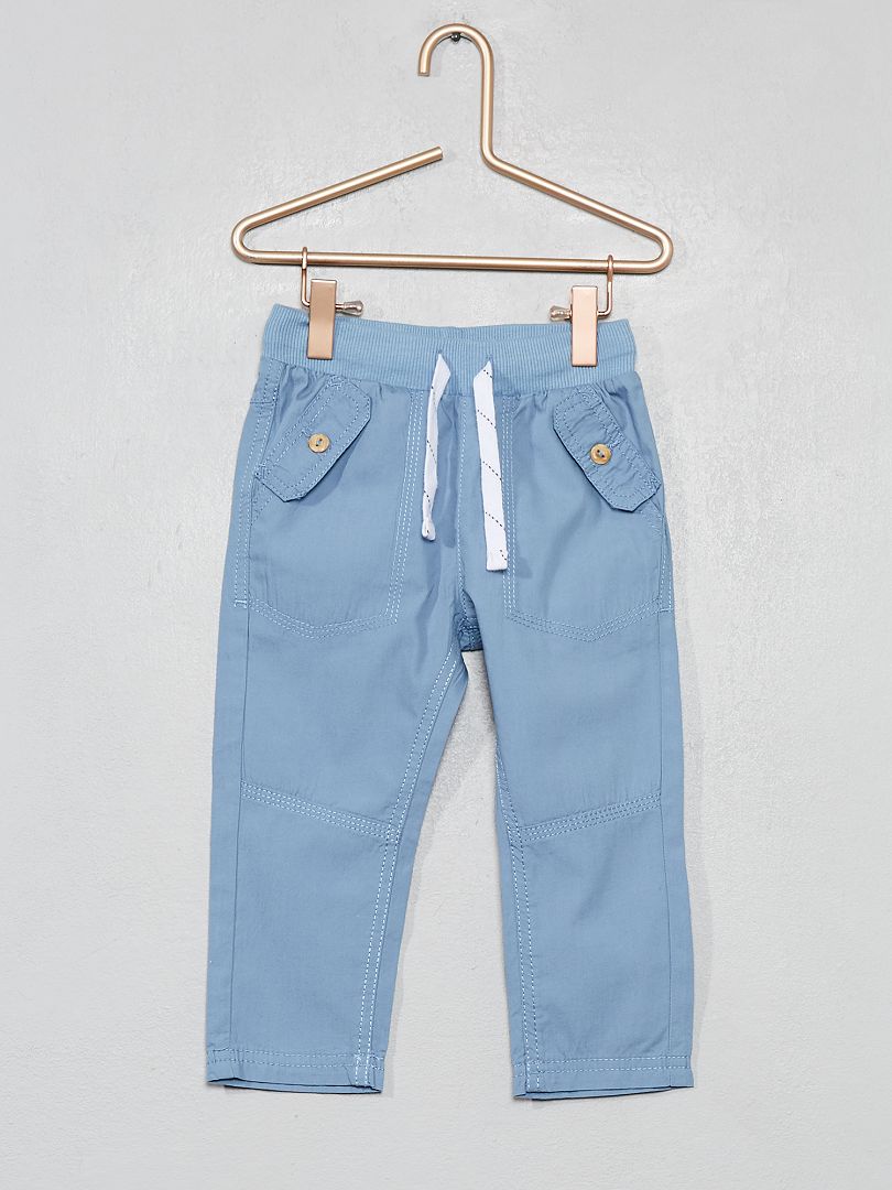 Pantalón con bolsillos abotonados azul denim - Kiabi