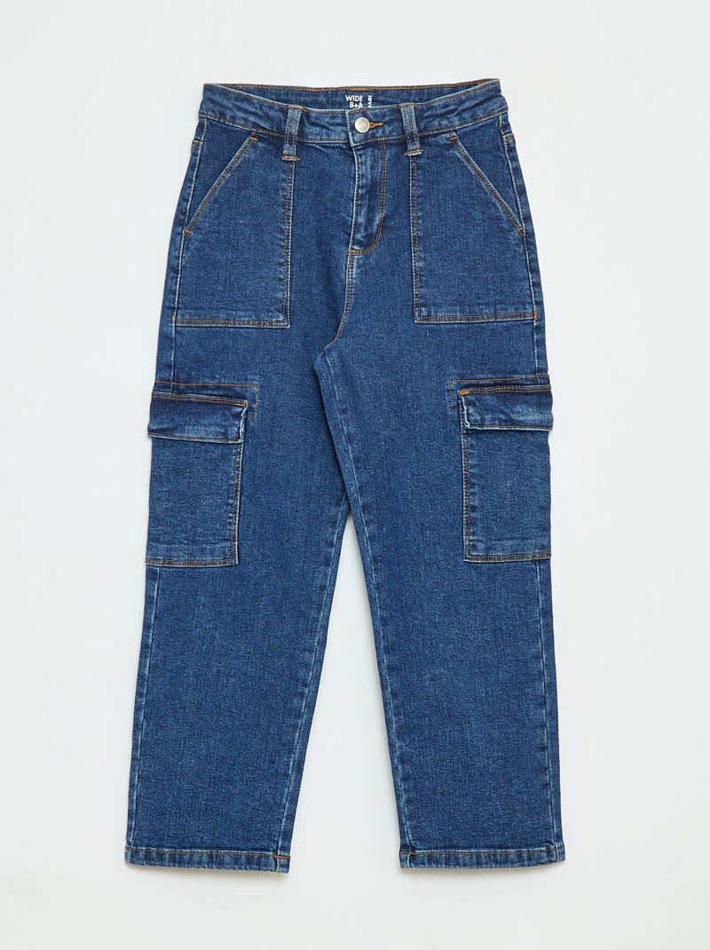 Pantalón con bolsillos con solapa - corte + cómodo Azul - Kiabi