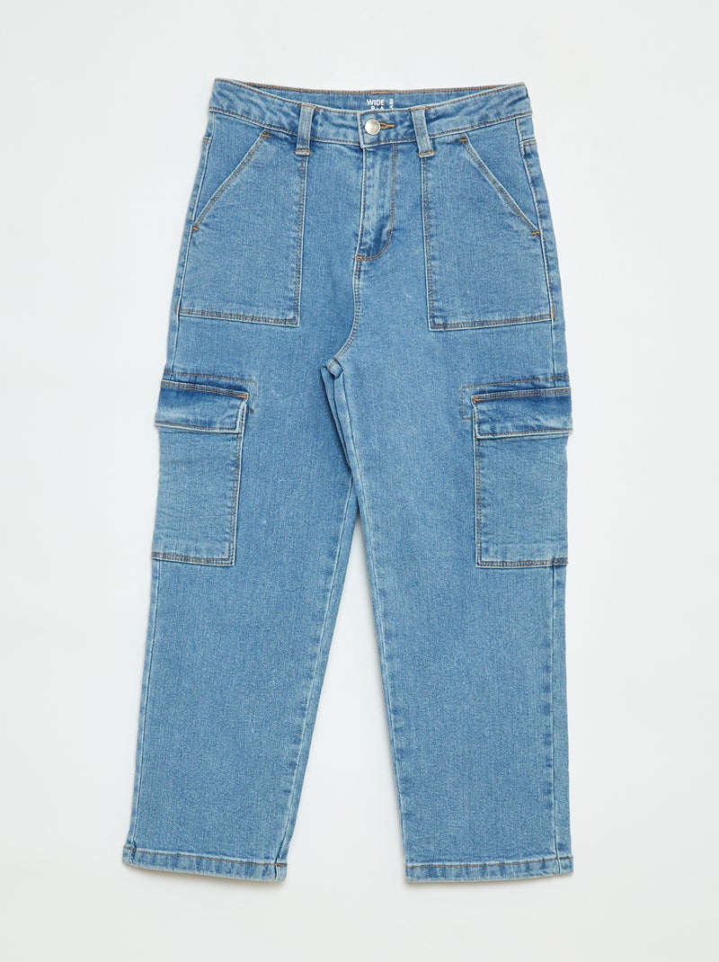 Pantalón con bolsillos con solapa - corte + cómodo Azul - Kiabi