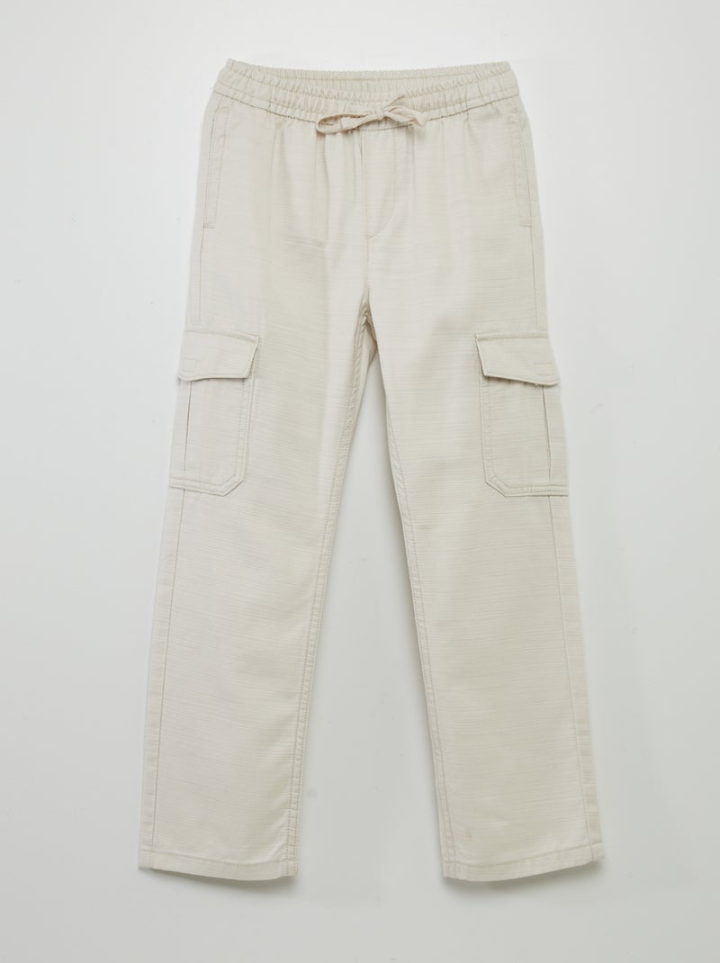 Pantalón con bolsillos con solapa GRIS - Kiabi