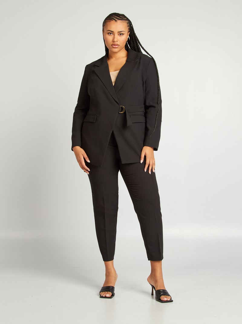 Pantalón con bolsillos con solapa negro - Kiabi