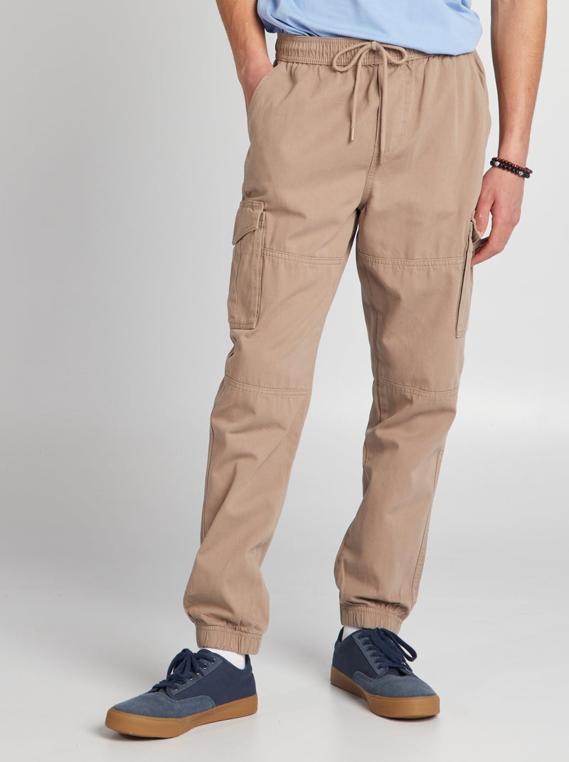 Pantalón con bolsillos en los laterales BEIGE - Kiabi