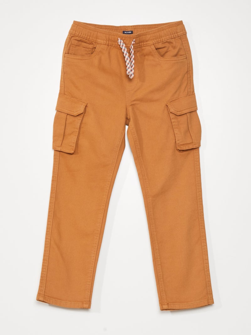 Pantalón con bolsillos en los laterales marrón - Kiabi