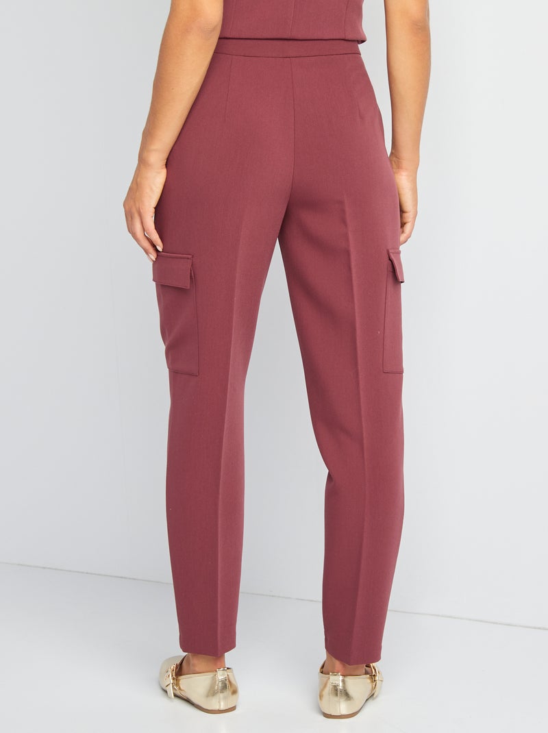 Pantalón con bolsillos en los laterales ROJO - Kiabi