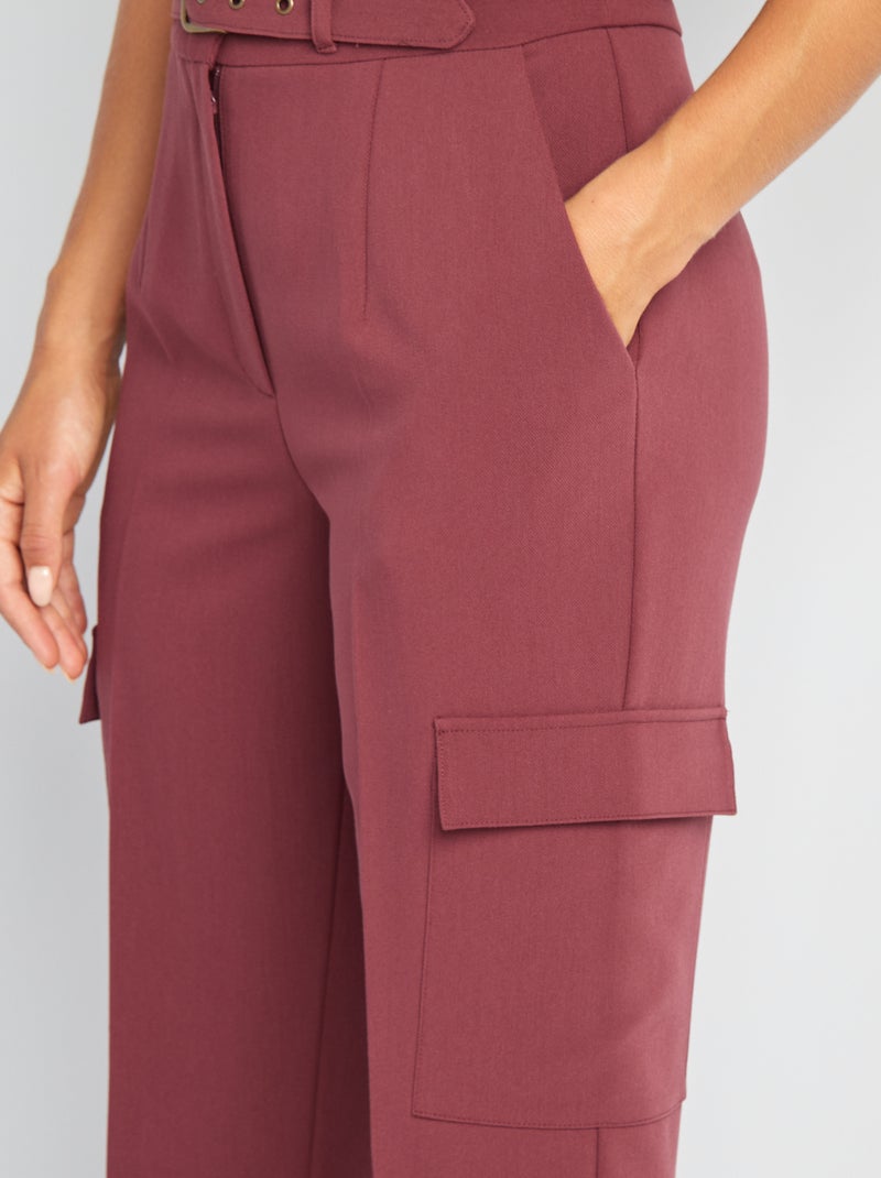 Pantalón con bolsillos en los laterales ROJO - Kiabi