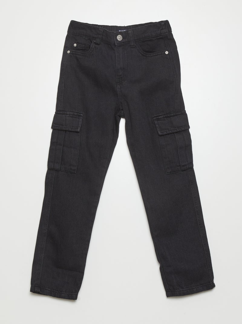 Pantalón con bolsillos NEGRO - Kiabi