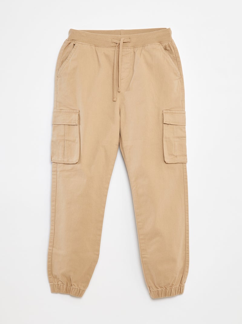 Pantalón con bolsillos y cintura ajustable Beige - Kiabi