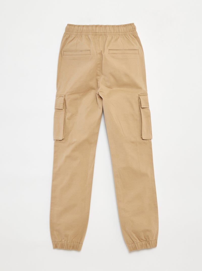 Pantalón con bolsillos y cintura ajustable Beige - Kiabi