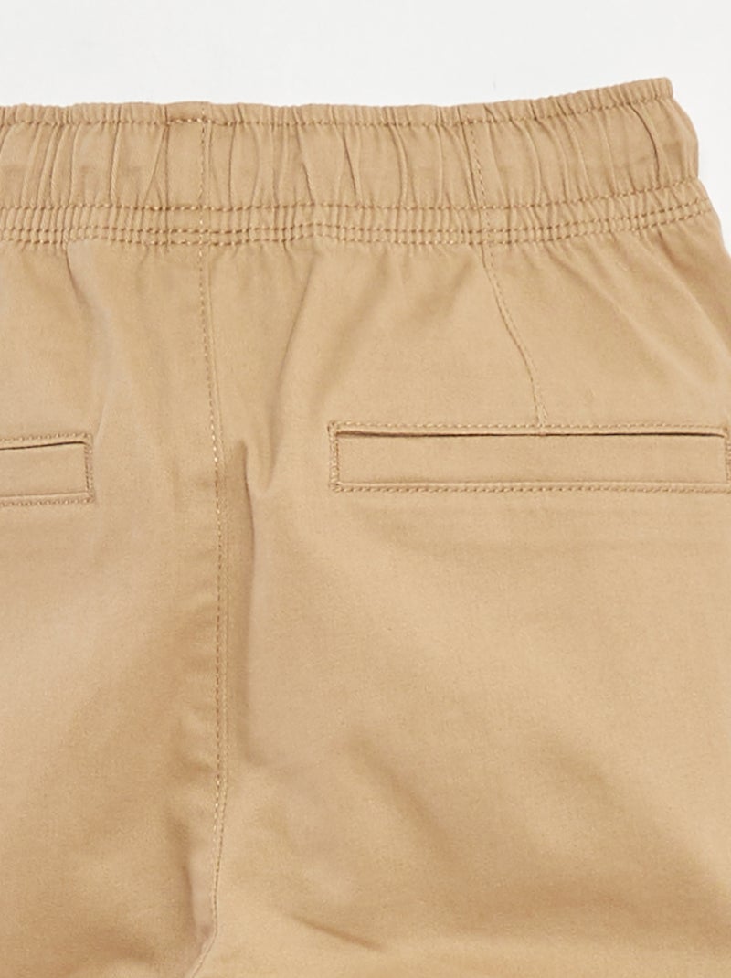 Pantalón con bolsillos y cintura ajustable Beige - Kiabi