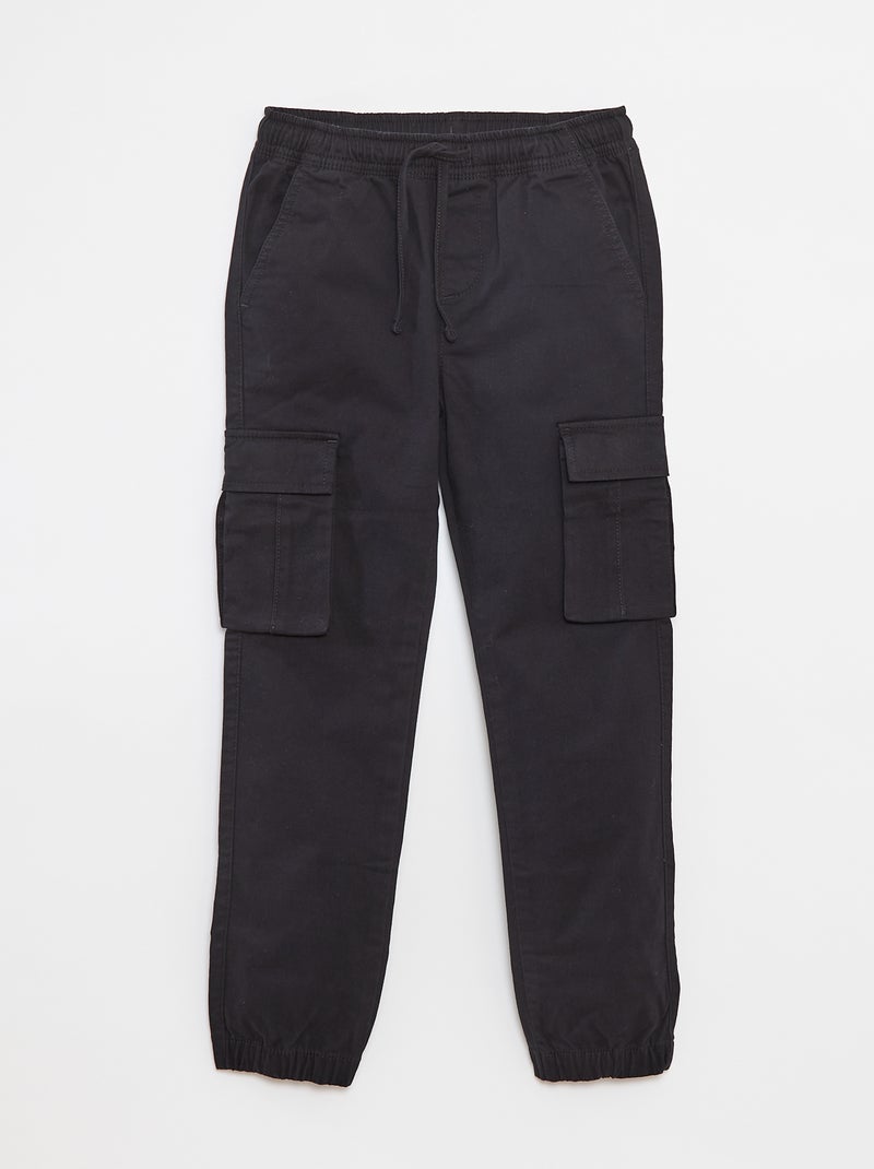 Pantalón con bolsillos y cintura ajustable negro - Kiabi
