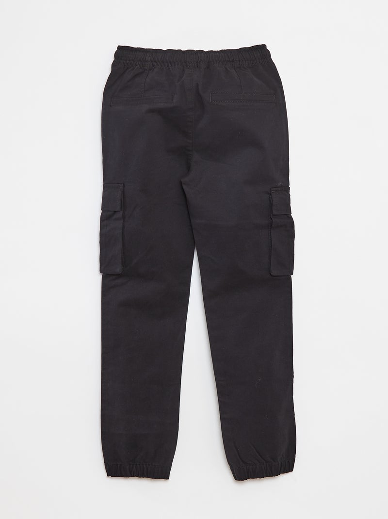Pantalón con bolsillos y cintura ajustable negro - Kiabi