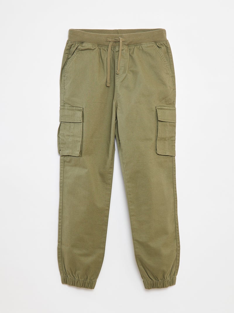 Pantalón con bolsillos y cintura ajustable Verde - Kiabi