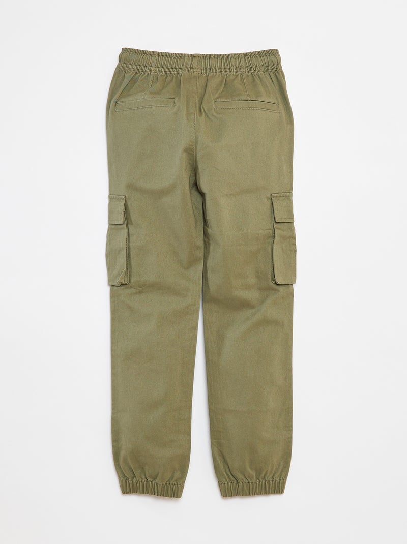 Pantalón con bolsillos y cintura ajustable Verde - Kiabi