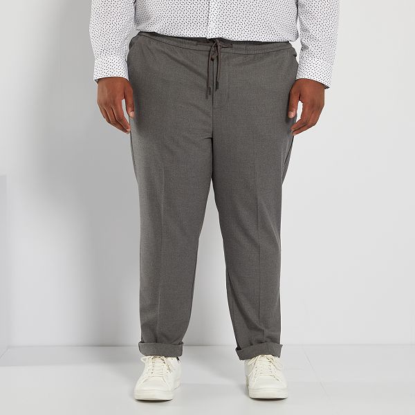 Pantalón con cintura elástica Tallas grandes hombre - GRIS - Kiabi - 25,00€