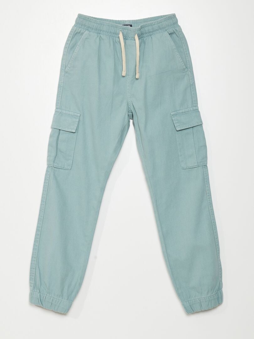 Pantalón con cintura elástica y bolsillos azul - Kiabi