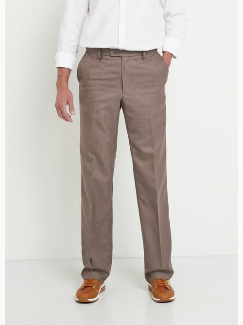 Pantalón con cinturilla ajustable invisible en tejido de sarga de lana - Afibel - Kiabi Pantalón con cinturilla ajustable invisible en tejido de sarga de lana - Afibel - Kiabi
