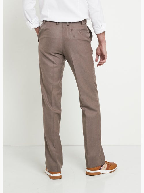 Pantalón con cinturilla ajustable invisible en tejido de sarga de lana - Afibel - Kiabi Pantalón con cinturilla ajustable invisible en tejido de sarga de lana - Afibel - Kiabi