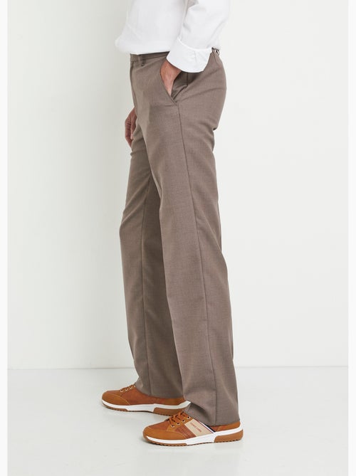 Pantalón con cinturilla ajustable invisible en tejido de sarga de lana - Afibel - Kiabi Pantalón con cinturilla ajustable invisible en tejido de sarga de lana - Afibel - Kiabi