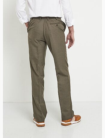 Pantalón con cinturilla ajustable invisible en tejido de sarga de lana - Afibel