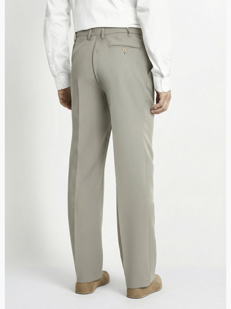 Pantalón con cinturón ajustable de poliéster invisible. - afibel Beige oscuro - Kiabi
