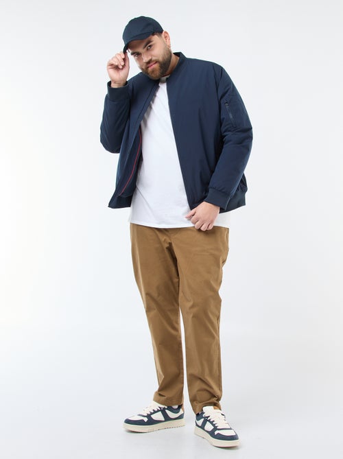 Pantalón con cordones en algodón liso - Kiabi