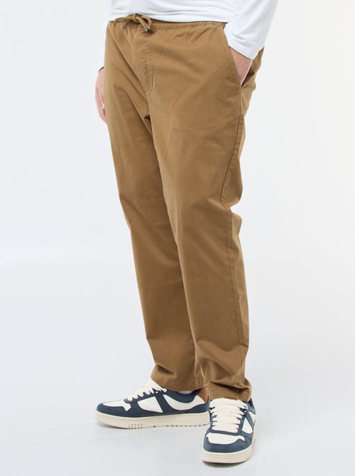 Pantalón con cordones en algodón liso - Kiabi