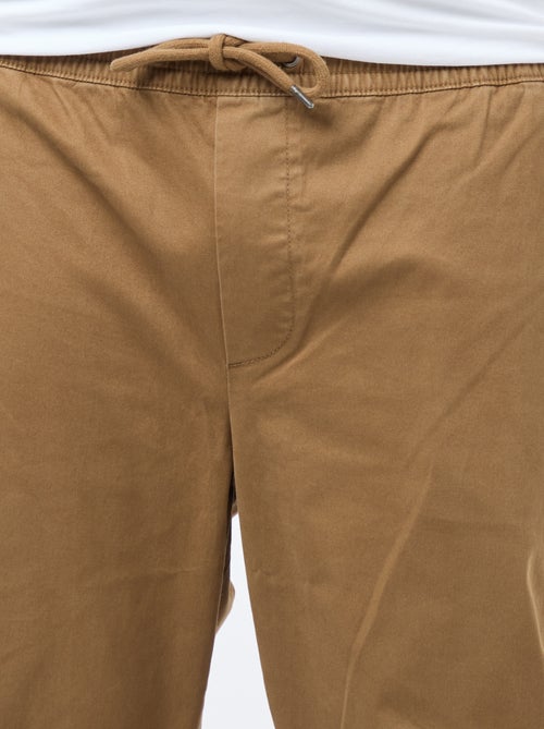 Pantalón con cordones en algodón liso - Kiabi