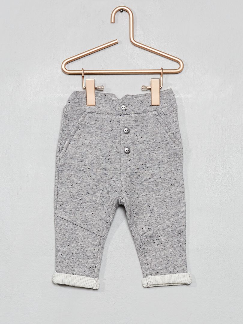 Pantalón con detalles de botones gris - Kiabi