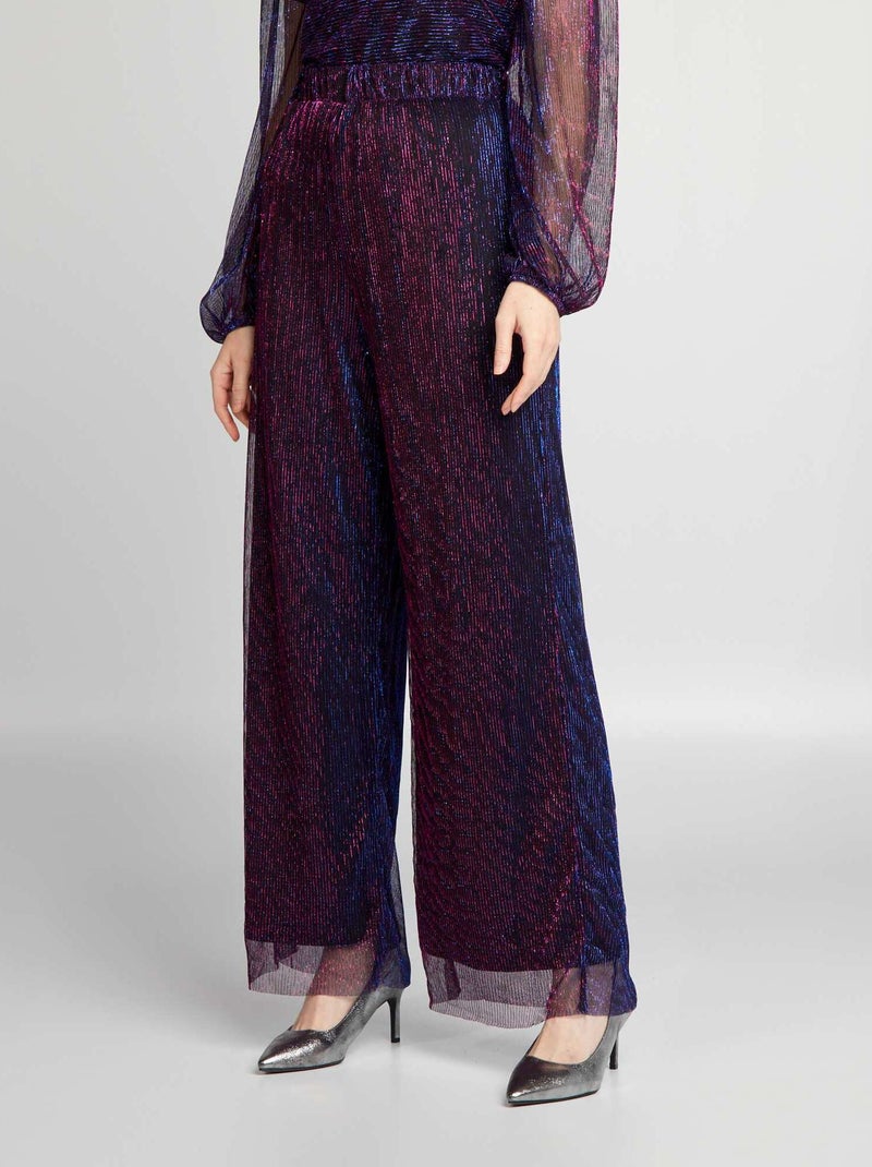 Pantalón con fibras metalizadas PURPURA - Kiabi