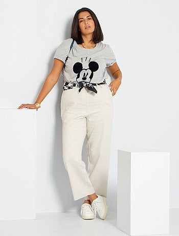 Pantalon lino mujer con descuentos | Kiabi