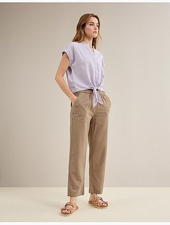 Pantalón con lino, MO Fashion