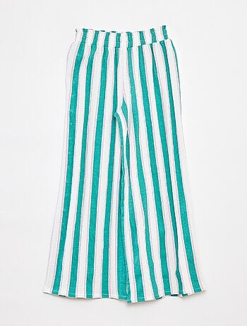 Pantalón con motivo de rayas corte ancho
