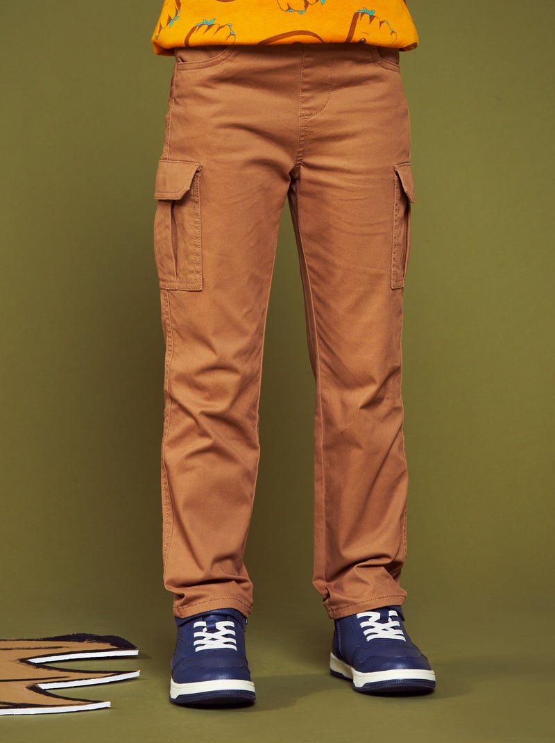 Pantalón con múltiples bolsillos - Corte más ajustado BEIGE - Kiabi