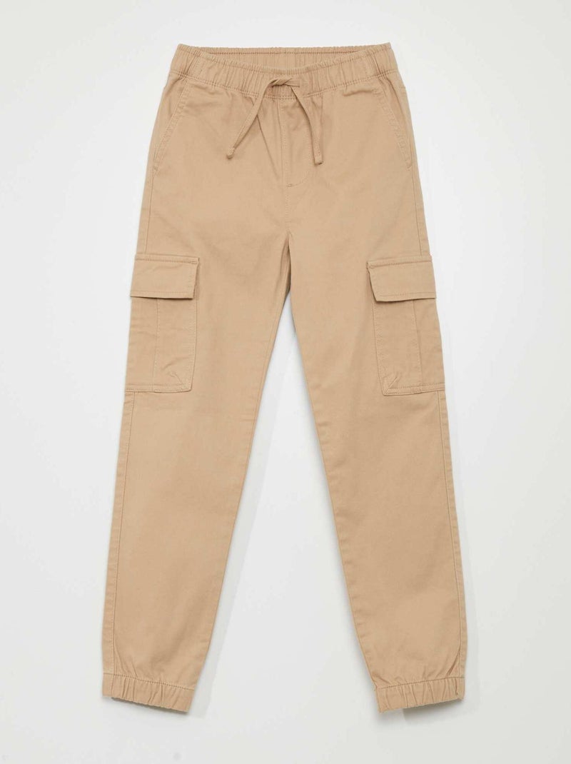 Pantalón con múltiples bolsillos - Corte más ajustado BEIGE - Kiabi