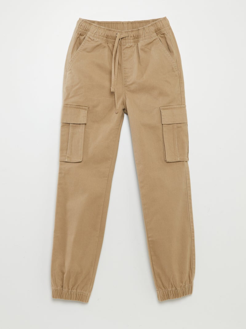 Pantalón con múltiples bolsillos - Corte más ajustado BEIGE - Kiabi