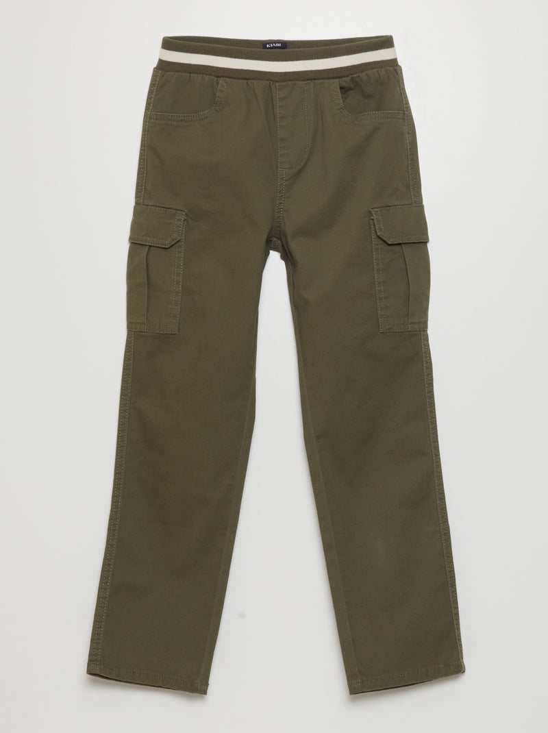 Pantalón con múltiples bolsillos - Corte más ajustado KAKI - Kiabi