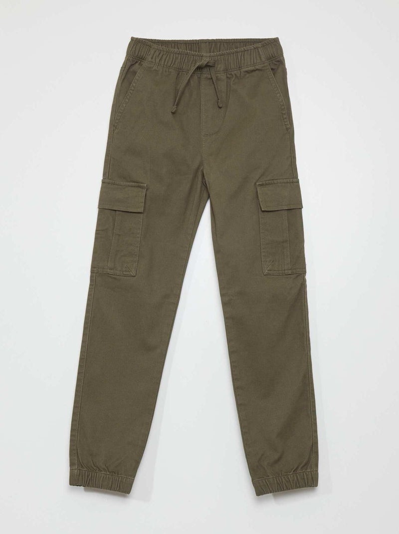 Pantalón con múltiples bolsillos - Corte más ajustado KAKI - Kiabi