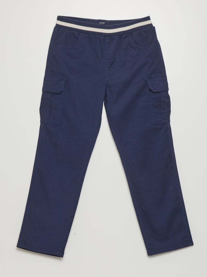 Pantalón con múltiples bolsillos - Corte más ajustado NEGRO - Kiabi