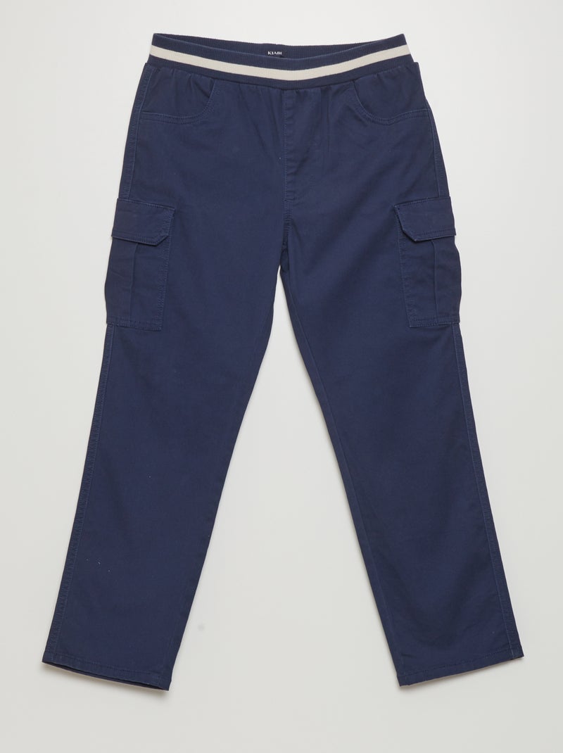 Pantalón con múltiples bolsillos - Corte más cómodo NEGRO - Kiabi