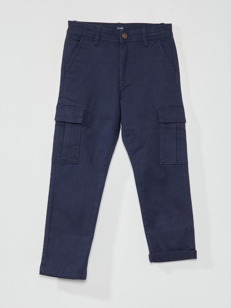 Pantalón con múltiples bolsillos Azul negro - Kiabi