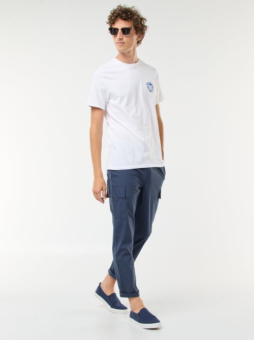 Pantalón con múltiples bolsillos con cintura elástica + cordones - Kiabi