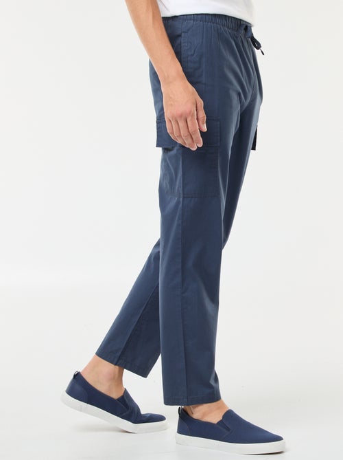 Pantalón con múltiples bolsillos con cintura elástica + cordones - Kiabi