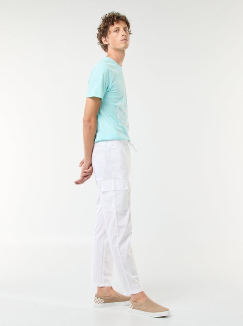 Pantalón con múltiples bolsillos con cintura elástica + cordones - Kiabi