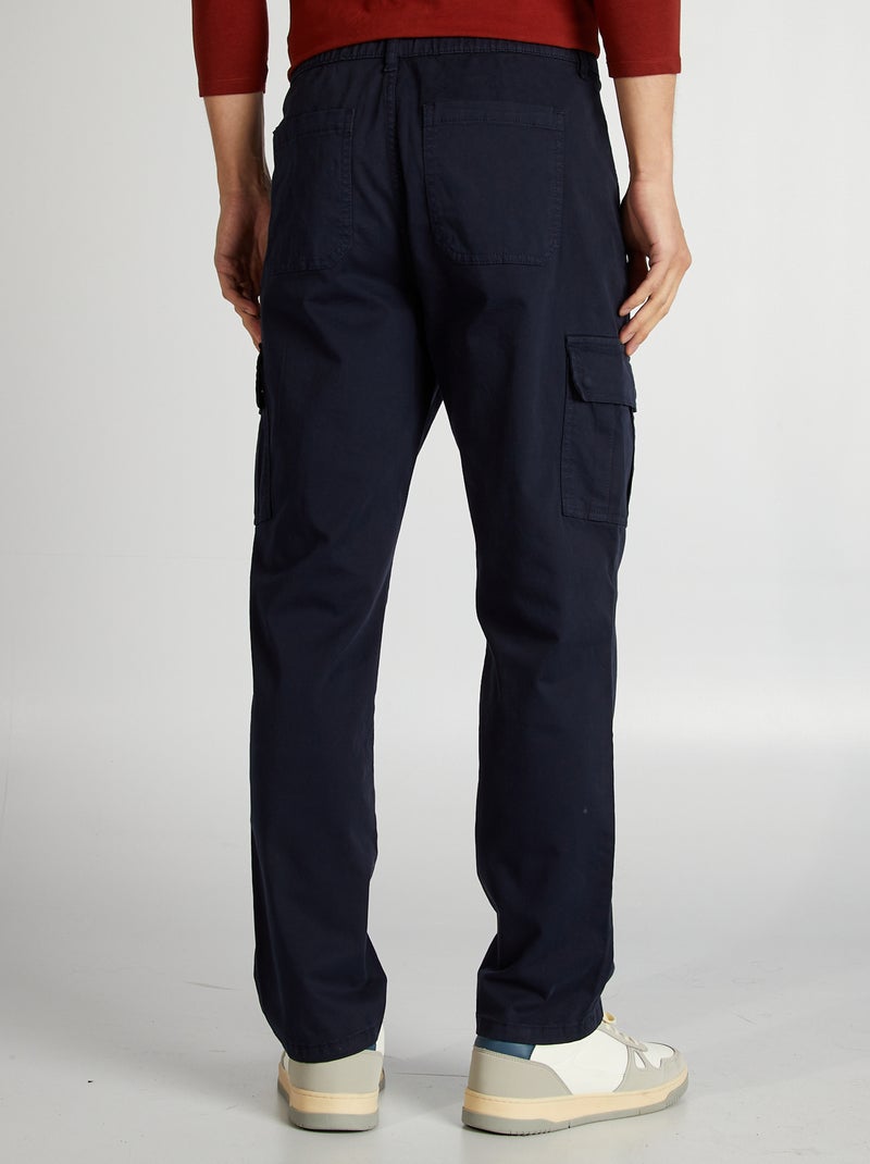 Pantalón con múltiples bolsillos corte recto AZUL - Kiabi