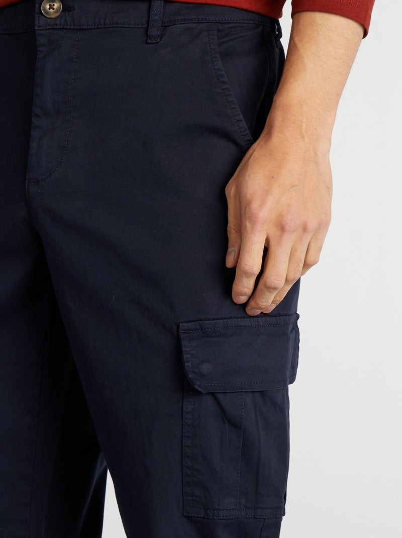 Pantalón con múltiples bolsillos corte recto AZUL - Kiabi