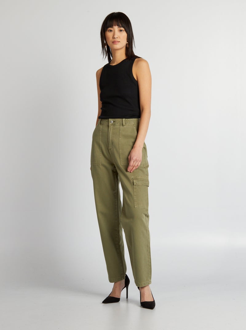 Pantalón con múltiples bolsillos KAKI - Kiabi